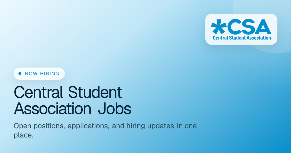 Central Student Association Jobs
